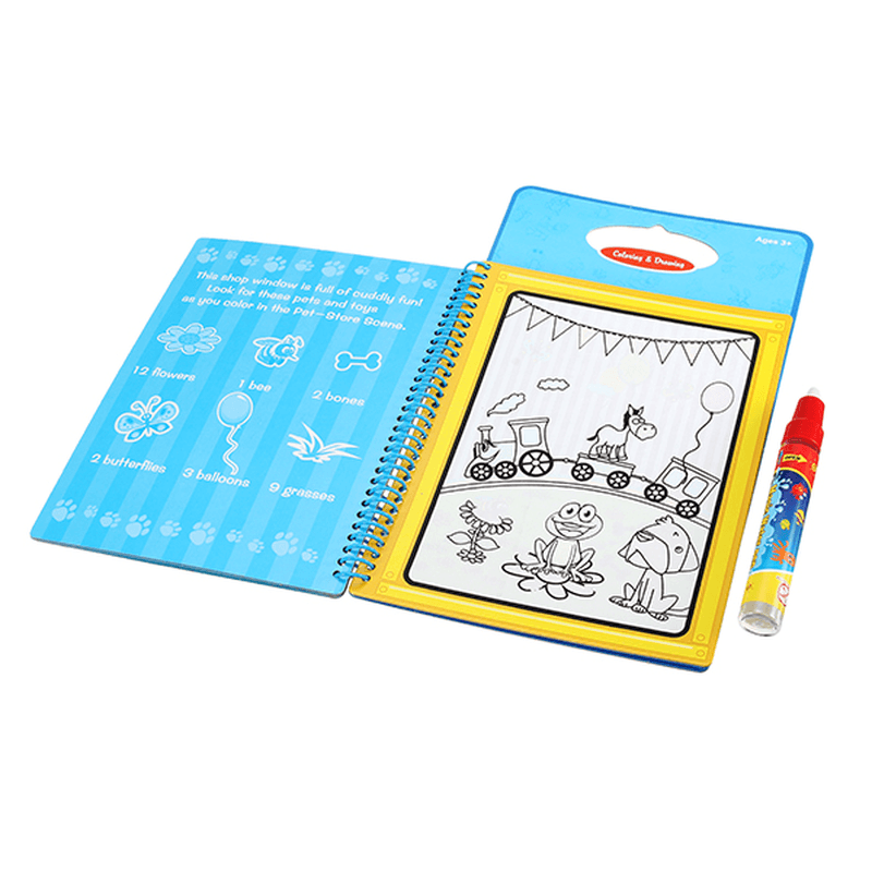 Coolplay Magic Wasserzeichenbuch für Kinder mit 1 Zauberstift / 1 Malbuch, Wassermalbrett