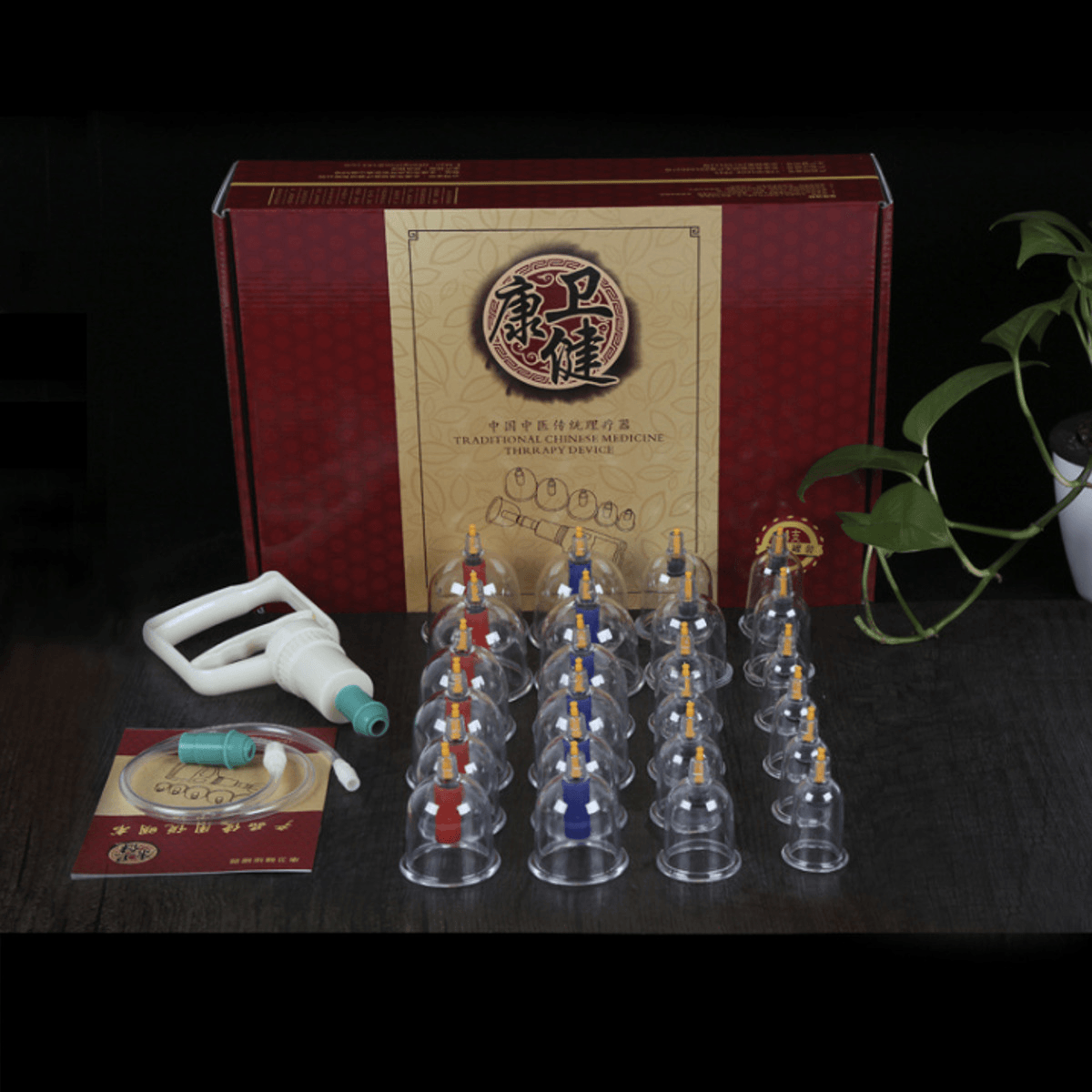 24Pcs Chinese Cupping Vacuum Cup Massage Set Therapy Health Acupuncture Kit