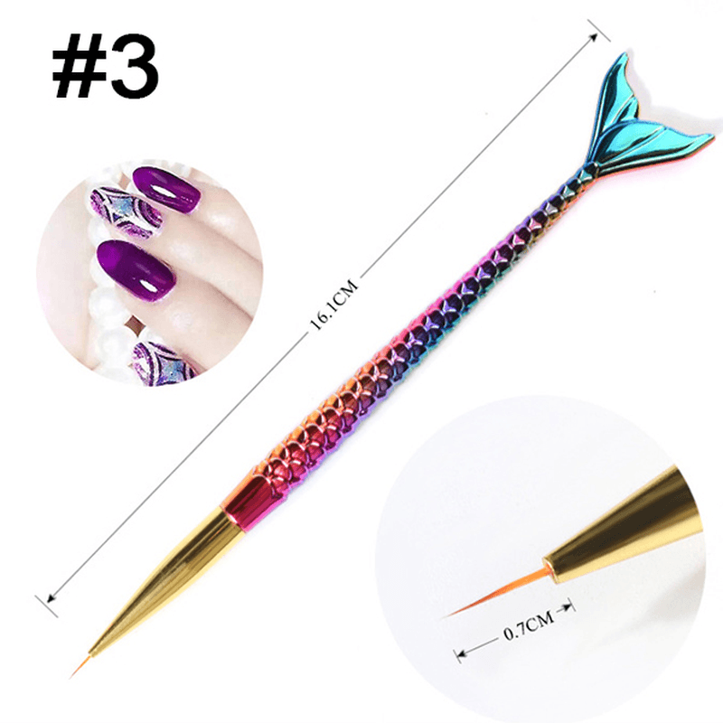 1Pc Nail Art Pen Mermaid DIY Drawing Design and Line Painting Manicure Dotting Tools