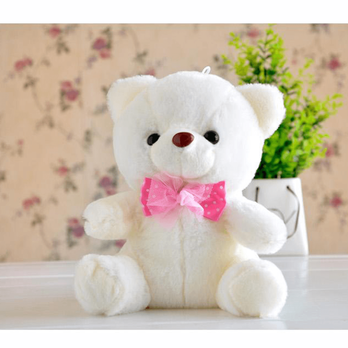 Girls Baby Cute Soft Stuffed Plush Teddy Bear Toy with LED Light up for Kids Xmas Gift