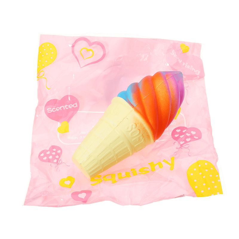 Colorful Ice Cream Squishy 14.5*6Cm Slow Rising with Packaging Collection Gift Soft Toy