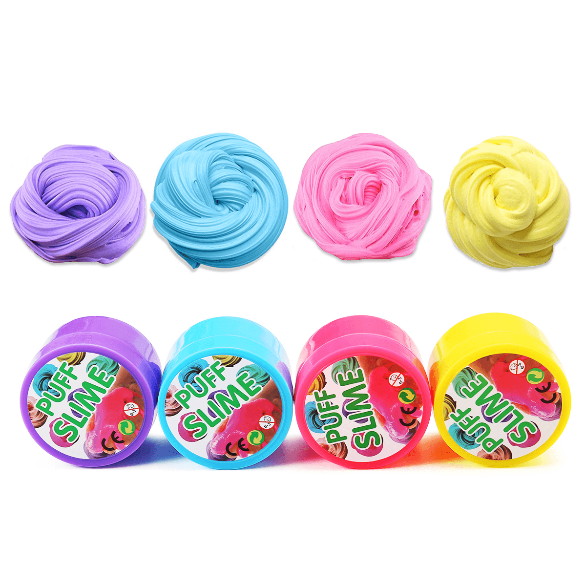 4PCS Colorful Mud Non Toxic Puff Slime DIY Environmental Toy