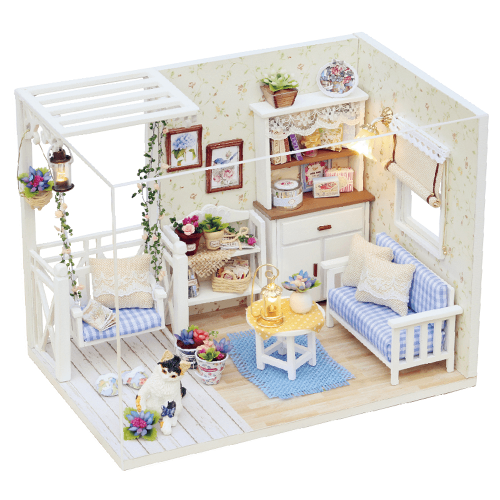 Cuteroom 3013 Cat Diary Doll House DIY Cabin with Dust Cover Music Motor