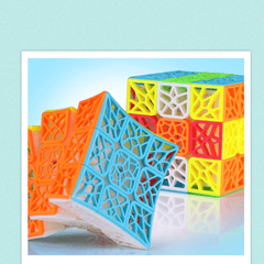 QY DNA Flat or Concave Third-Order Magic Cube Unique Creative Puzzle Hollow Children'S Magic Cube Toys