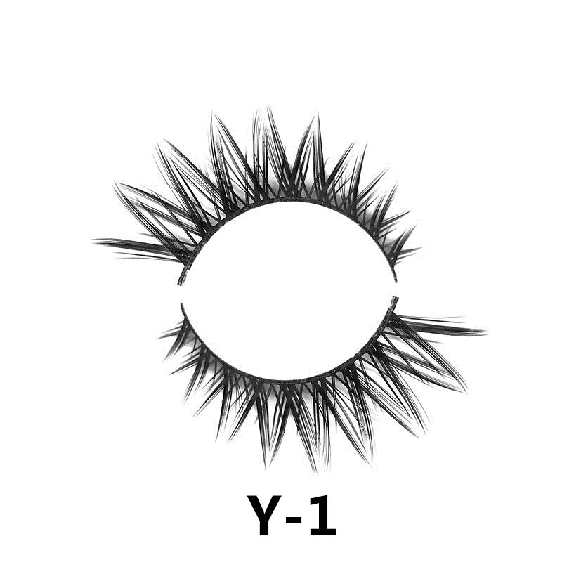 1Pair 3D Black Thick Lenthening Eye Lashes Handmade False Eyelashes Crisscross Makeup Tools