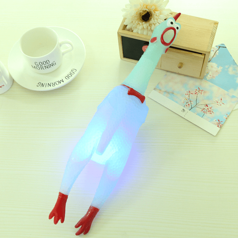 Squeeze Luminous Screaming Chicken Sound Toys Squeaker Stress Relievers Gift Random Color