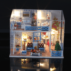 Iiecreate K-019 Helen the Other Shore DIY Dollhouse with Furniture Light Music Cover Gift House Toy