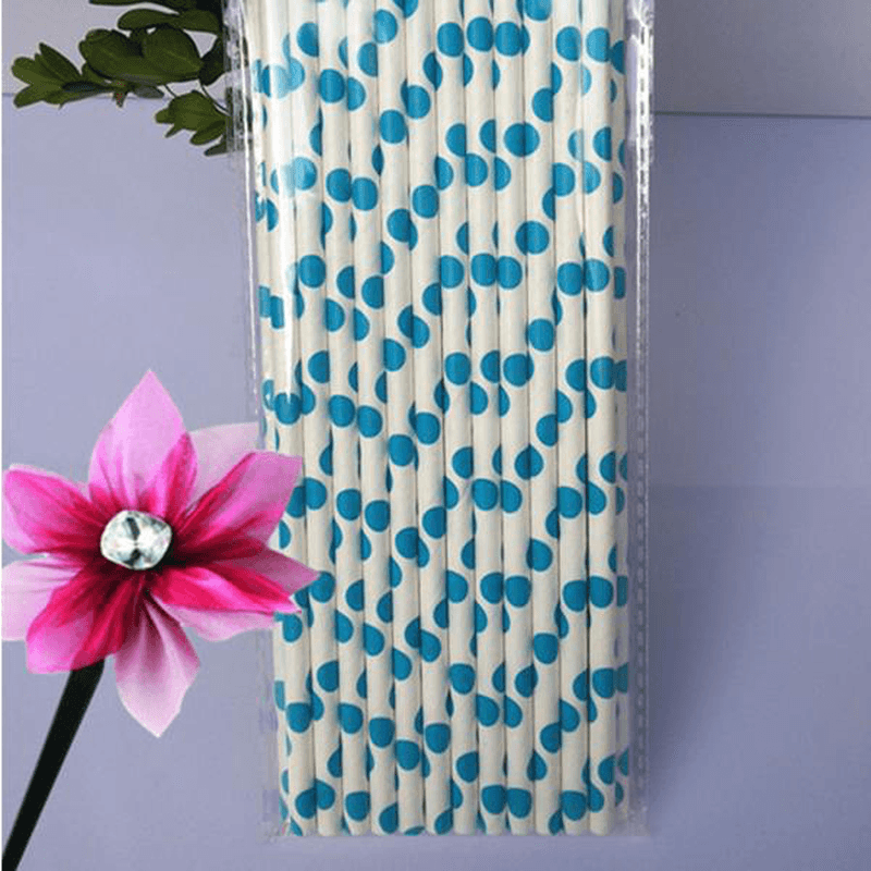 25Pcs Paper Straws for Birthday Wedding Decoration Party Straws Supply Creative Paper Drinking Straw