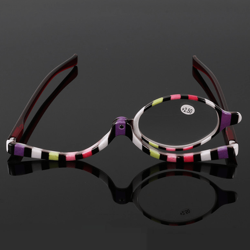 Colorful Magnifying Makeup Glasses Eye Spectacles Reading Glasses Flip down Lens Folding for Women Cosmetic Make Up