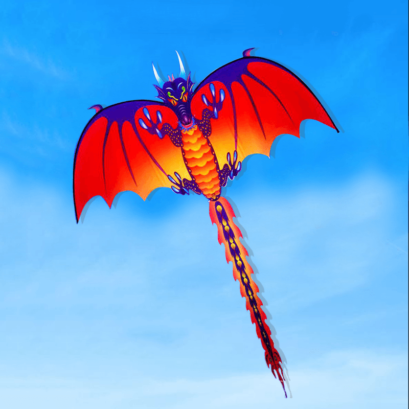 Outdoor Nylon 57"×59" Beach Park Flying Kite Dragon Pterosaur Dinosaur with String Spool for Kids Ad