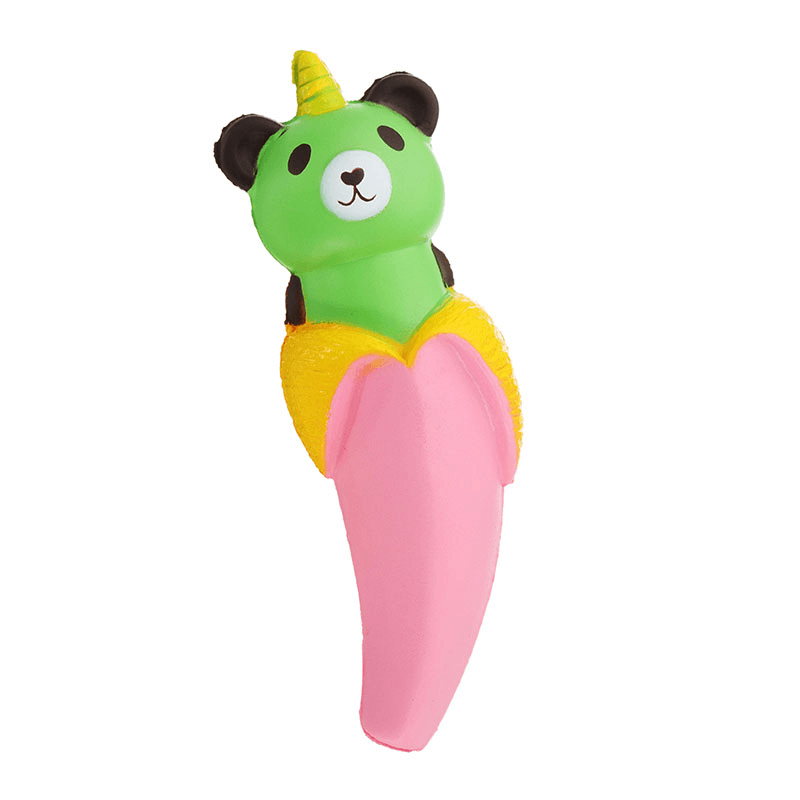 Sanqi Elan Bananenbär, Squishy, ​​18 x 6 cm, langsam aufsteigend, mit Verpackung, Sammlung, Geschenk-Stofftier