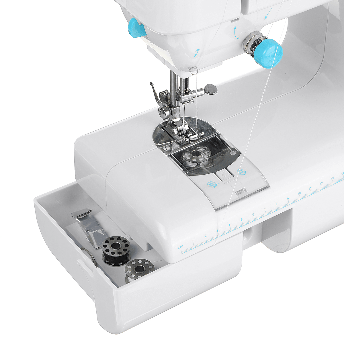 19 Stiche 110-240V elektrische Nähmaschine tragbare Desktop-Haushalt LED Schneiderpedal