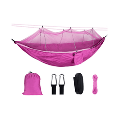 260 x 140 cm, doppeltes Hängemattenbett für Outdoor-Reisen, Camping, mit Moskitonetz-Set