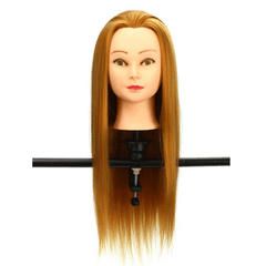 30% Golden Real Hair Hair Salon Mannequin Training Head Models Haircut Hairdressing