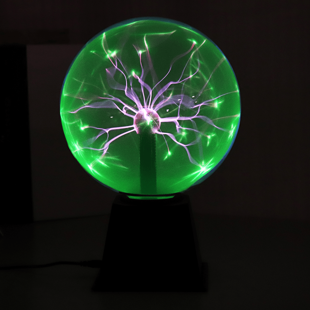 8 Inches Green Light Plasma Ball Electrostatic Voice-Controlled Desk Lamp Magic Light