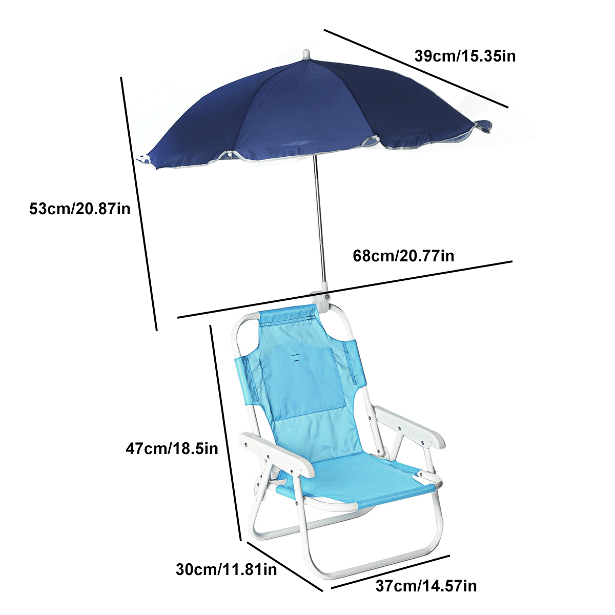 Outdoor Child Beach Chair Folding Chair with Umbrella and behind Pocket