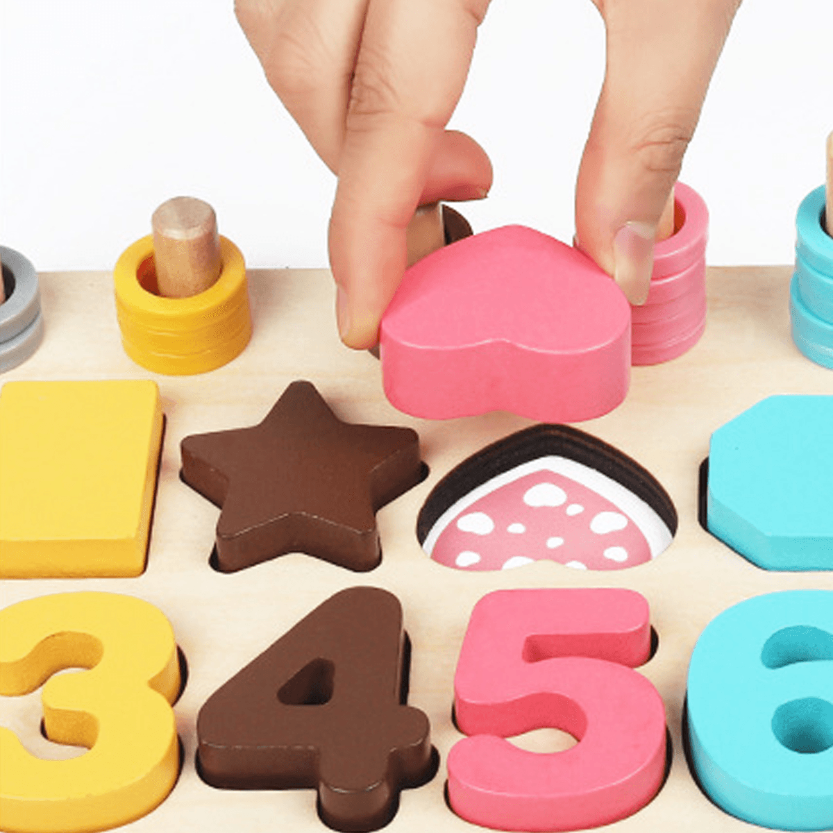 MATH Toy Board/Math Toy Board/Wooden Toys Rings Montessori Math Toys Counting Board Preschool Learning Gift