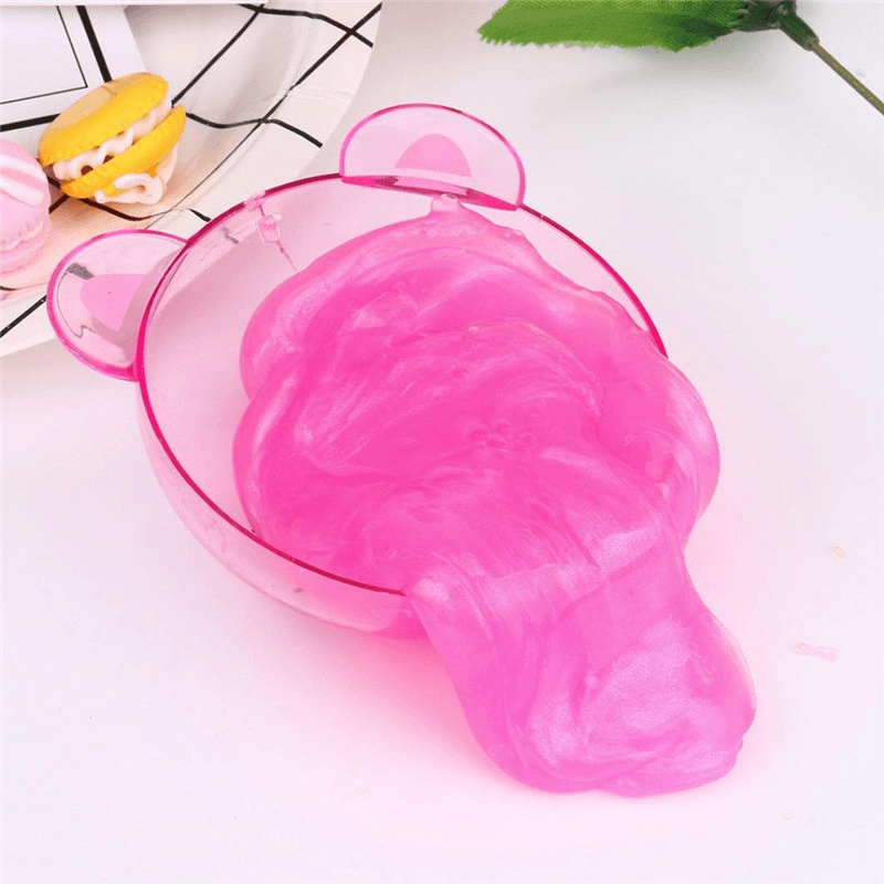 6PCS DIY Colorful Animals Slime 8Cm Crystal Mud Putty Plasticine Blowing Bubble Toy Gift