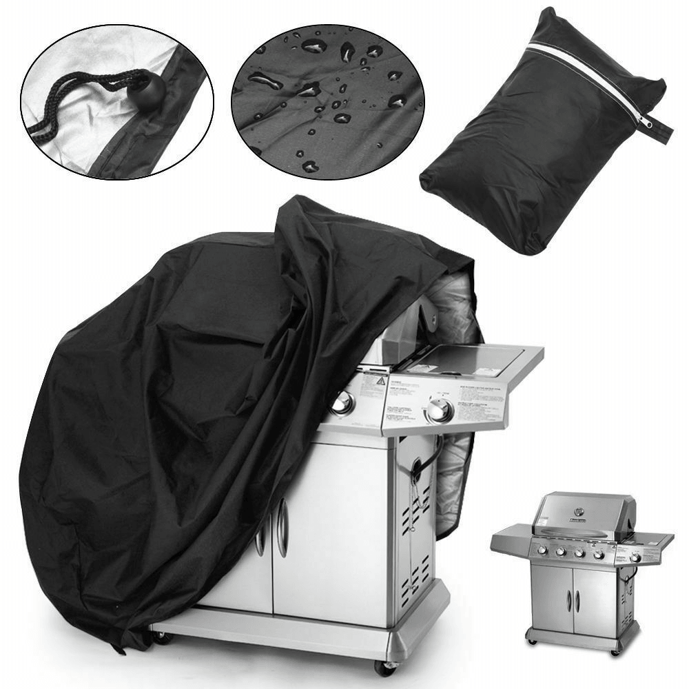 Waterproof Black Barbecue Cover anti Dust Rain Cover Garden Yard Grill Cover Protector for Outdoor BBQ Accessories