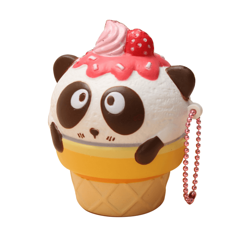 10PCS Wholesale Squishyfun Cute Panda Cream Super Slow Rising Squishy Original Packing Ball Chain Kid Toy