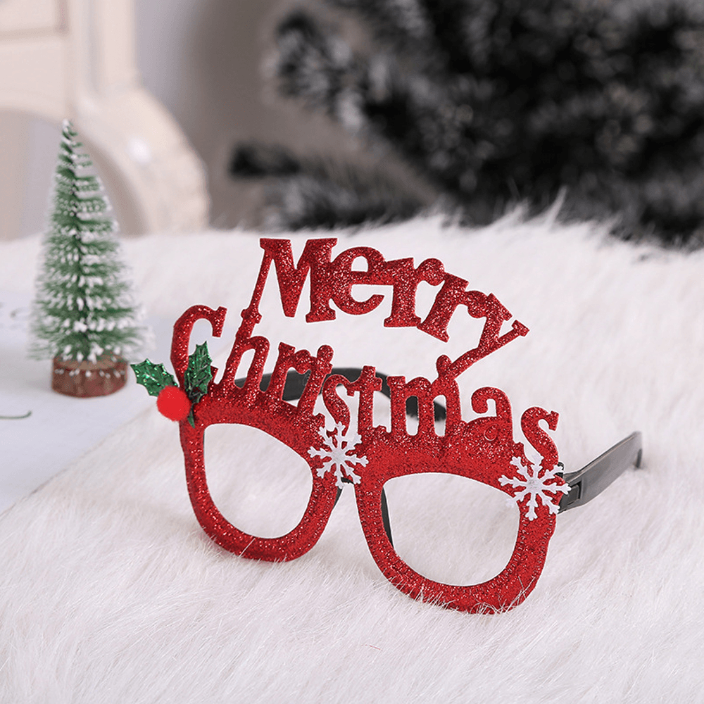 Christmas Cartoon Hat Letter Snowman Tree Glasses Frame Children Adult Party Dress up Toy for Home Decorations Gift