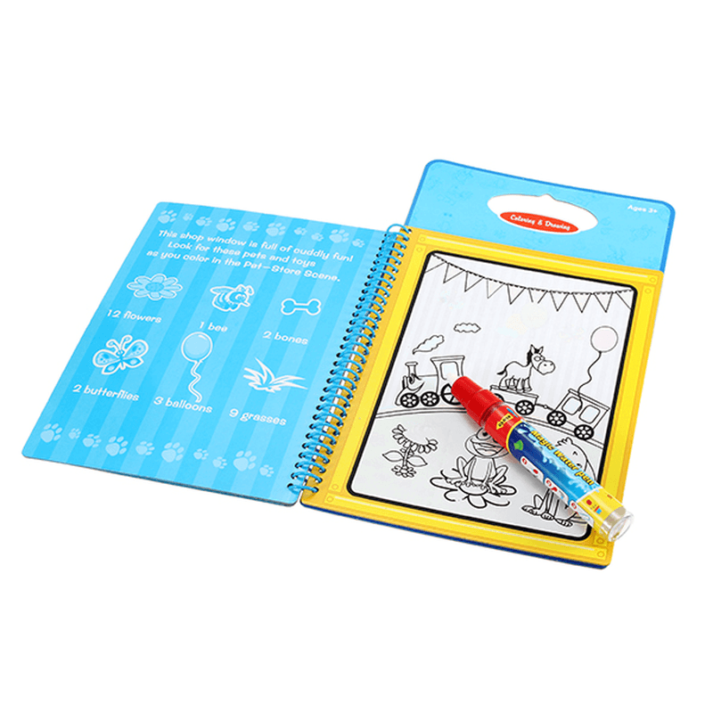 Coolplay Magic Children Water Drawing Book with 1 Magic Pen / 1Coloring Book Water Painting Board