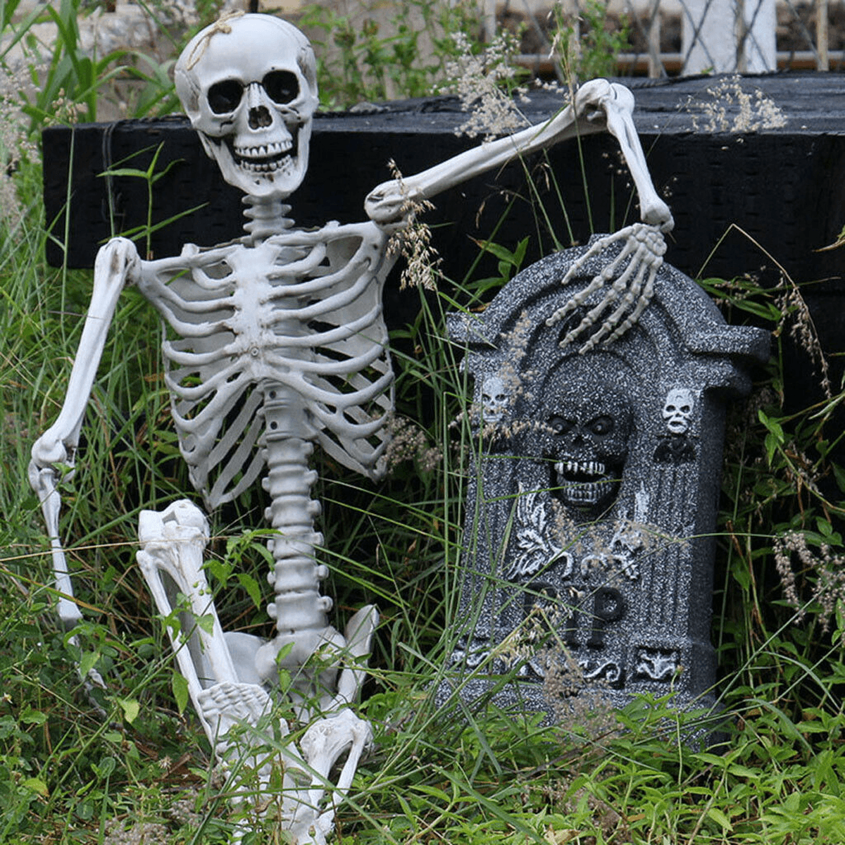 90Cm Human Skeleton Scary Bones Poseable Hanging Halloween Prop Party Decorations