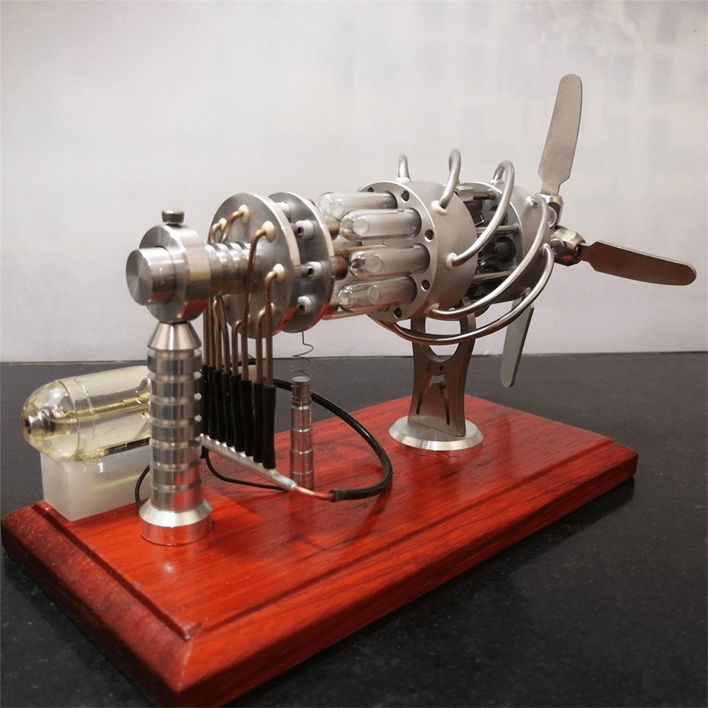 STARPOWER 16-Zylinder-Quarzrohr-Heißluft-Stirlingmotor mit externer Verbrennung, Modell STEM-Motor