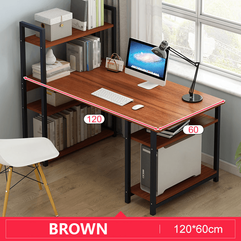 Computer Desktop Desk Simple Desk with Bookshelf Combination One Table Student Simple Home Double Writing Desk for Home Office