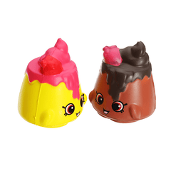 2 pezzi di budino al cioccolato Squishy 6,5 * 3,5 cm Lento aumento Soft Collection Gift Decor Toy