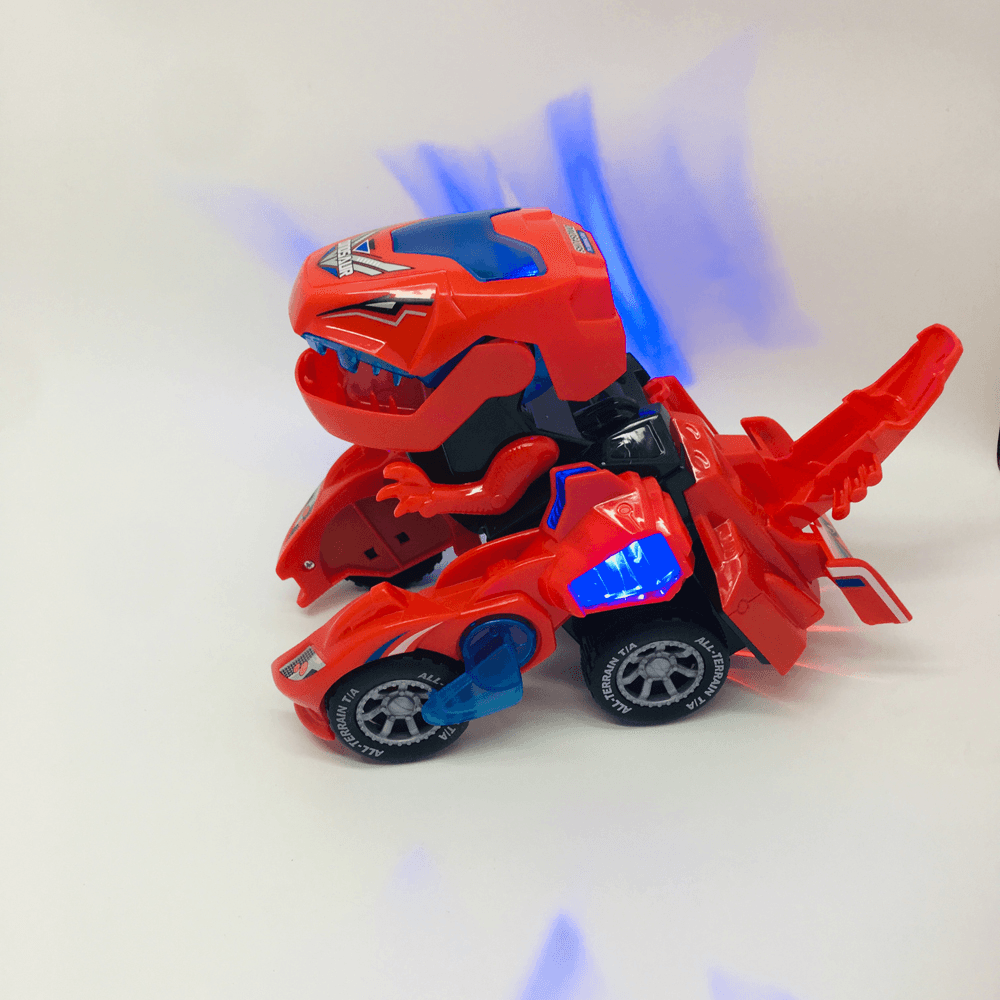 HG-788 Electric Deformation Dinosaur Chariot Deformed Dinosaur Racing Car Children'S Puzzle Toys with Light Sound