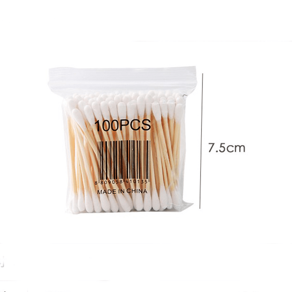 100Pcs Soft Clean Cotton Swab Women Wood Stick Beauty Stick Makeup Cotton Buds Tip for Nose Ears Cleaning Care Tool