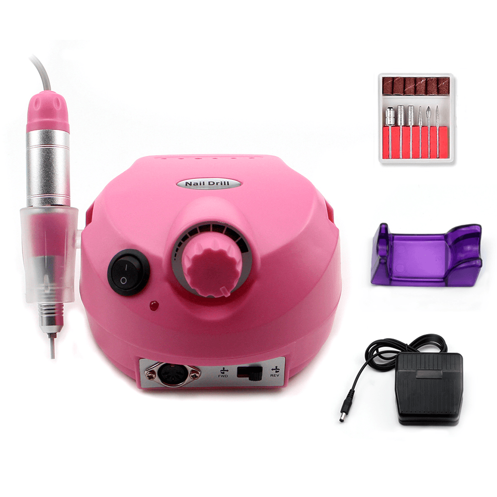 35,000 RPM Powerful Electric Manicure Drill Manicure Nail Art Set File Bits Heads Pedicure File Tips Polishing Shape Nail Drill Kit Tool