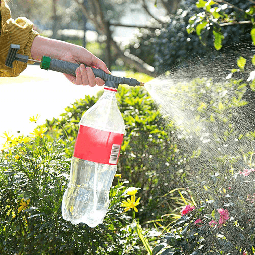 Portable High Pressure Air Pump Manual Sprayer Adjustable Drink Bottle Spray Head Nozzle Garden Watering Tool