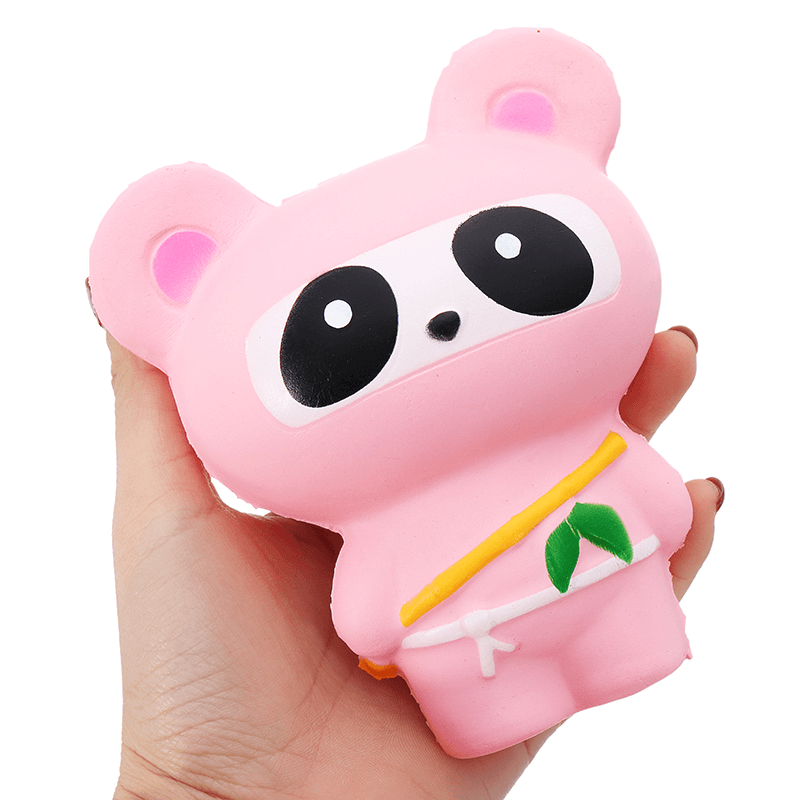 Pink Bear Squishy Panda Ninja Suit Soft Toy 13.5Cm Slow Rising Bag con embalaje de regalo