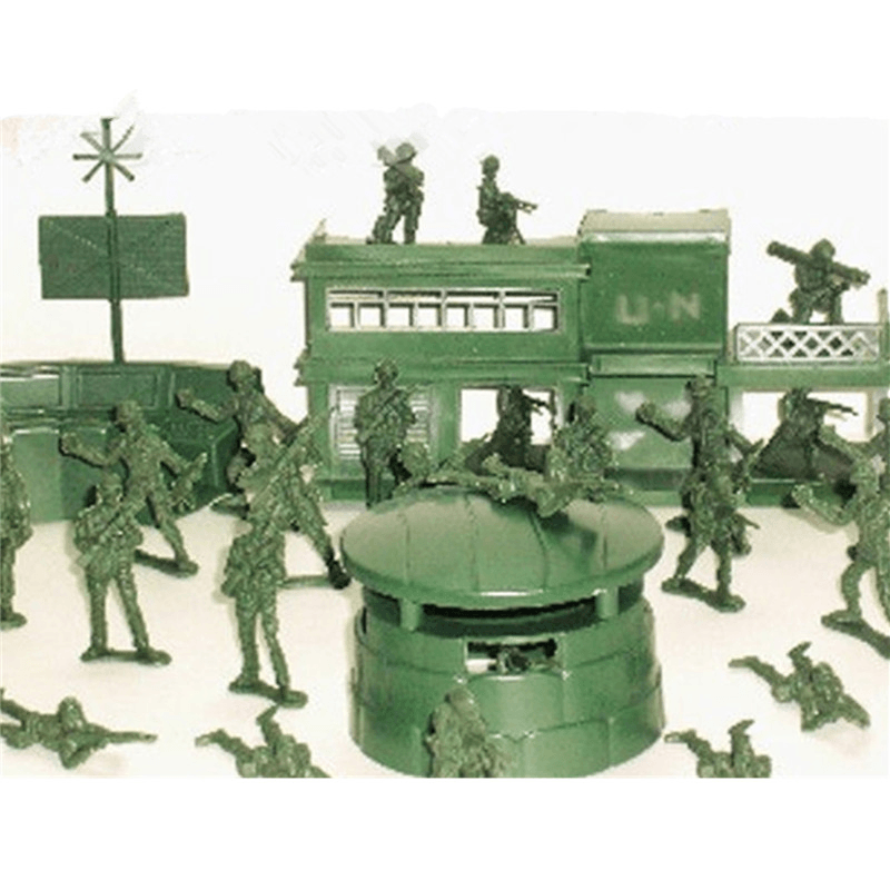 56PCS 5CM Soldados militares Set Kit Figuras Accesorios Modelo para niños Niños Regalo de Navidad Juguetes