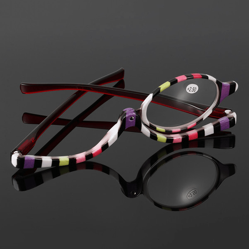 Colorful Magnifying Makeup Glasses Eye Spectacles Reading Glasses Flip down Lens Folding for Women Cosmetic Make Up