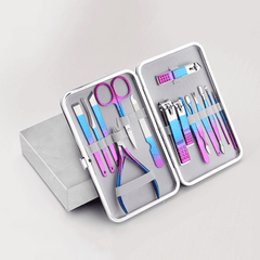 7/10/12/15Pcs TSLM2 Titanium Colorful Nail Clippers Set Professional Scissors Suit No Hurt Trimmer Grooming Manicure Cutter Kit