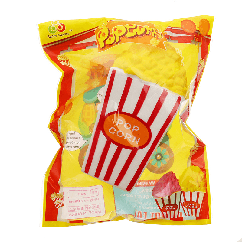 Sunny Popcorn Squishy 15CM Slow Rising with Packaging Cute Jumbo Soft Squeeze Strap Scented Toy