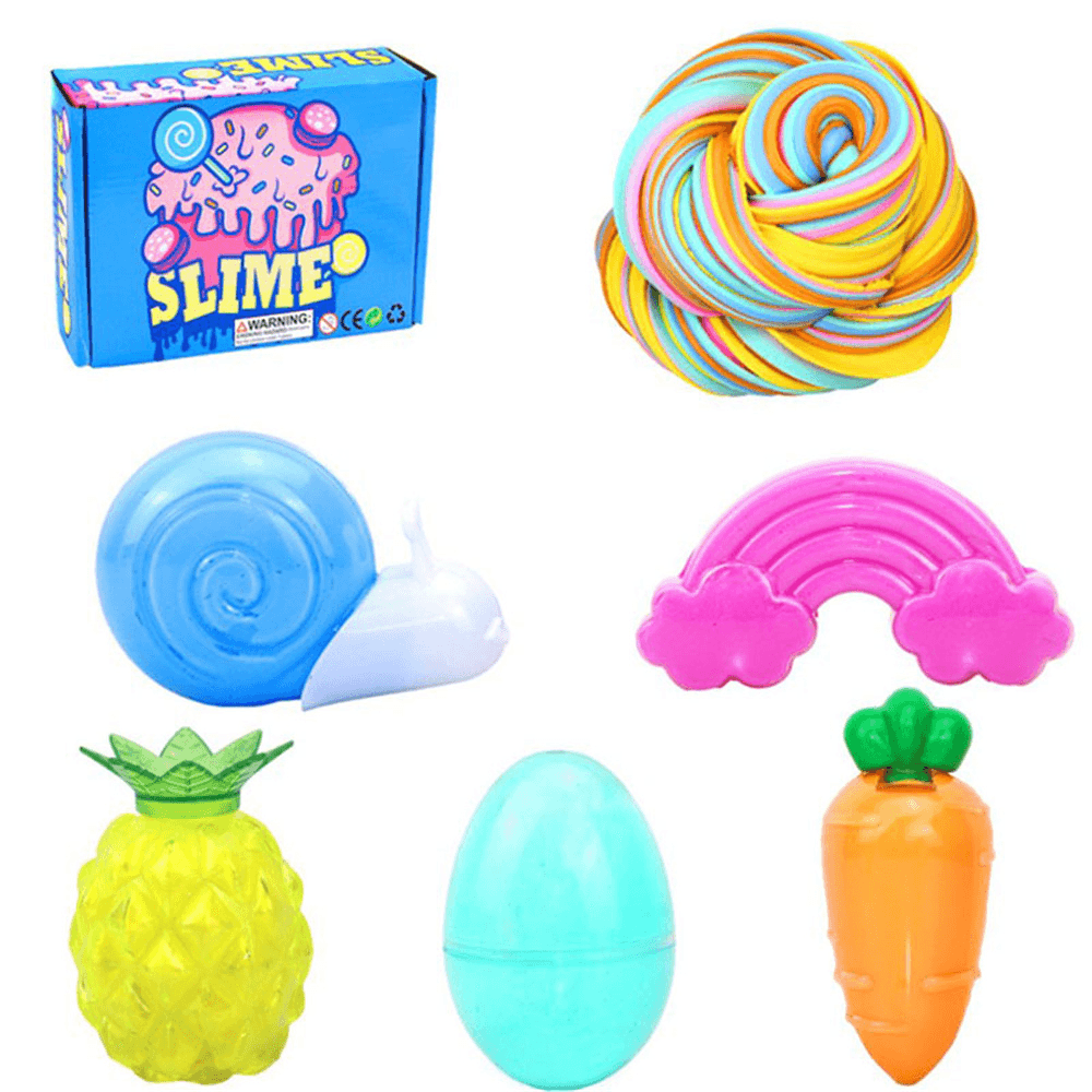 Areedy Rainbow Five Color Cotton Mud Stress Relievers Set Indoor Toys