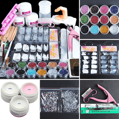 Acrylic Nail Professional Nail Art Set Acrylic Pink Rhinestone Decoration Set