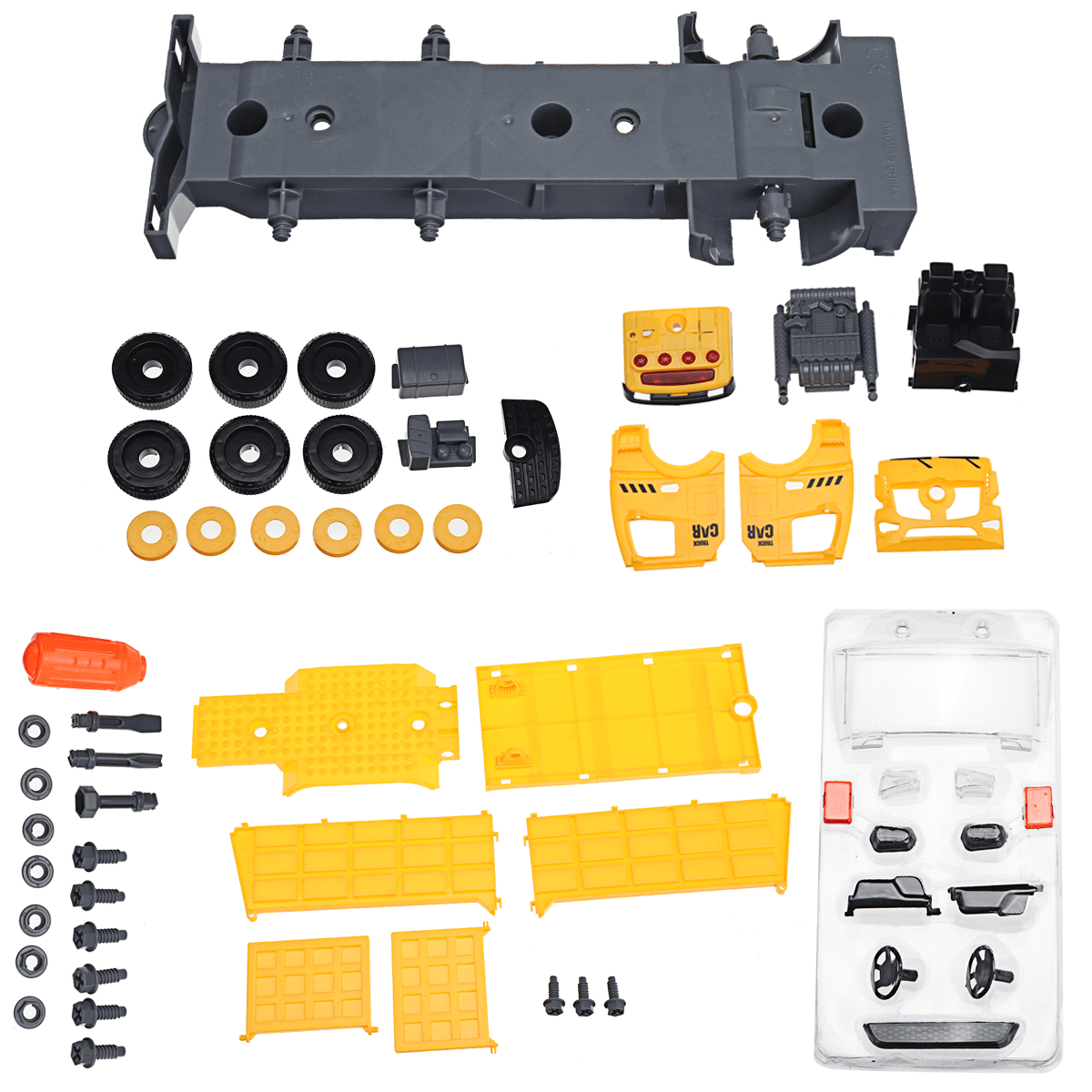 Simulation DIY Nut Disassembly Loading Unloading Assembly Engineering Truck Excavator Bulldozer Car Model Toy with LED Light & Music Effect for Kis Gift