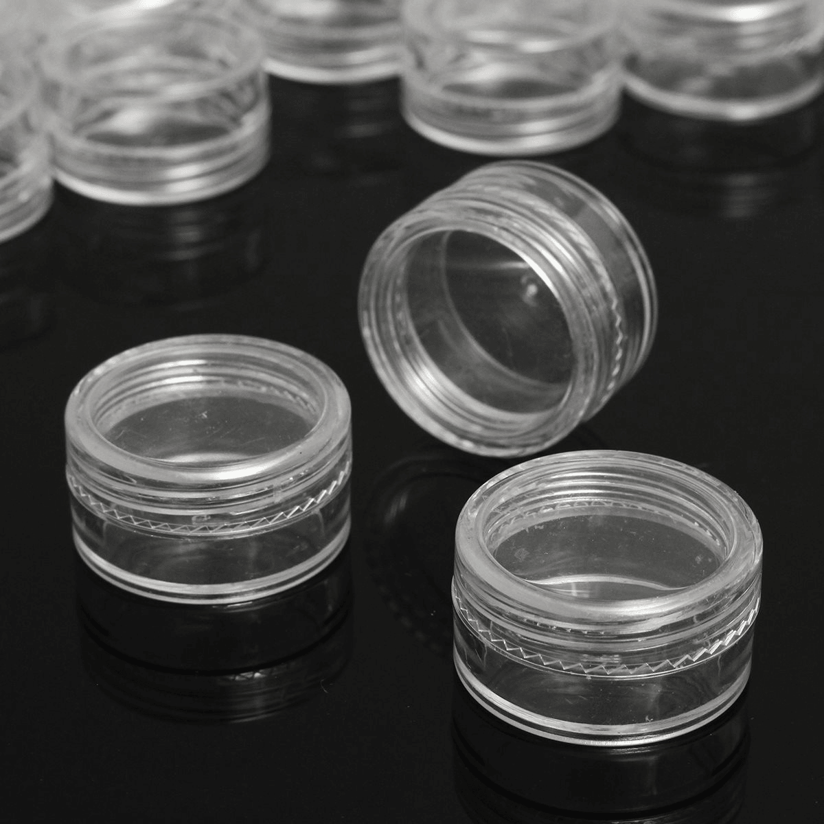 50 Teil/los 5G Probe Klar Creme Jar Mini Kosmetik Schmuck Nachfüllbare Flaschen Container Transparent Topf Kann Zinn