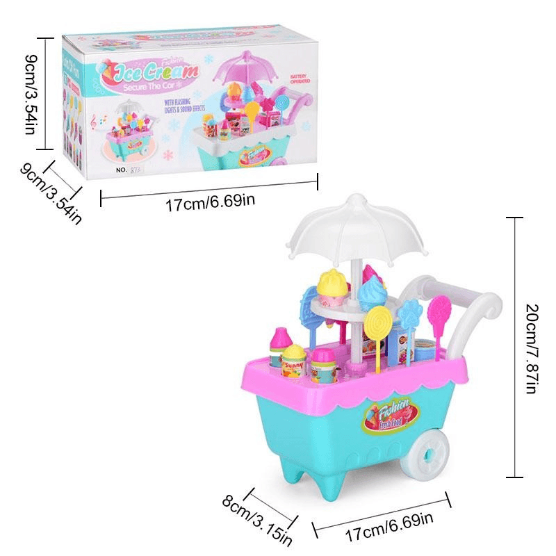 19 Stück Mini-Süßigkeitenwagen, abnehmbarer Eisdielenwagen, DIY-Dekorationsspielzeug