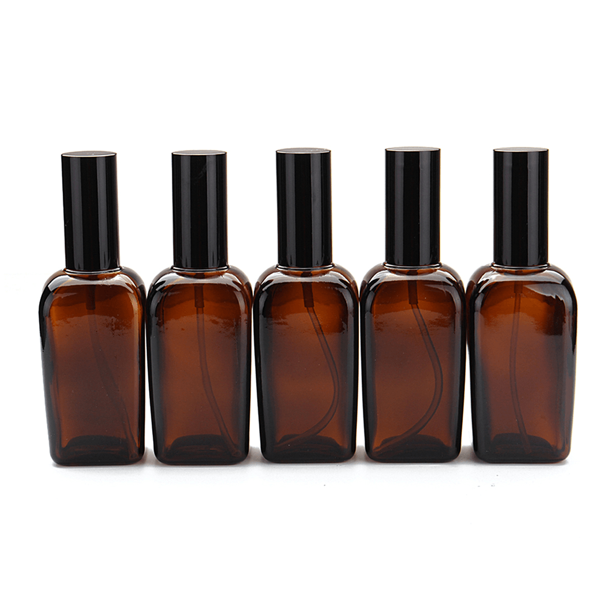 5Pcs Amber Glass Spray Bottles Water Sprayer Trigger for Essential Oil Perfume Toner