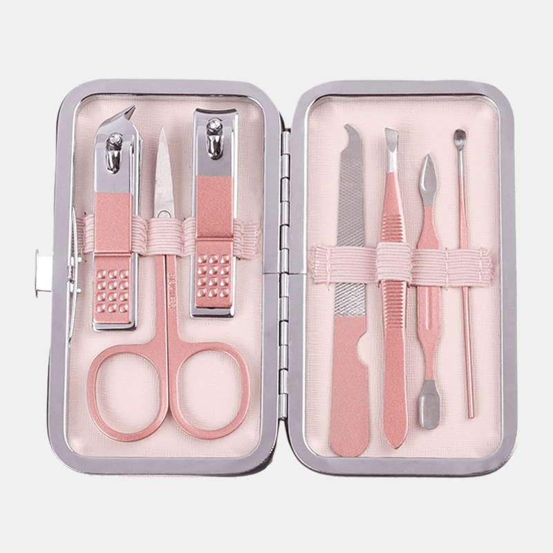 Professional Stainless Steel Manicure Tools Pink Olecranon Nail Scissors Nail Clipper Tool Set