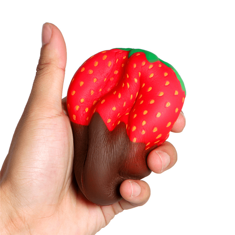 Yunxin Squishy Strawberry with Jam Jumbo 10Cm Soft Slow Rising with Packaging Collection Gift Decor