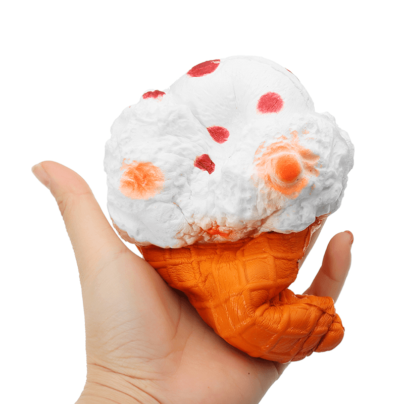 Squishy Jumbo Ice Cream Cone 19Cm Slow Rising White Collection Gift Decor Toy