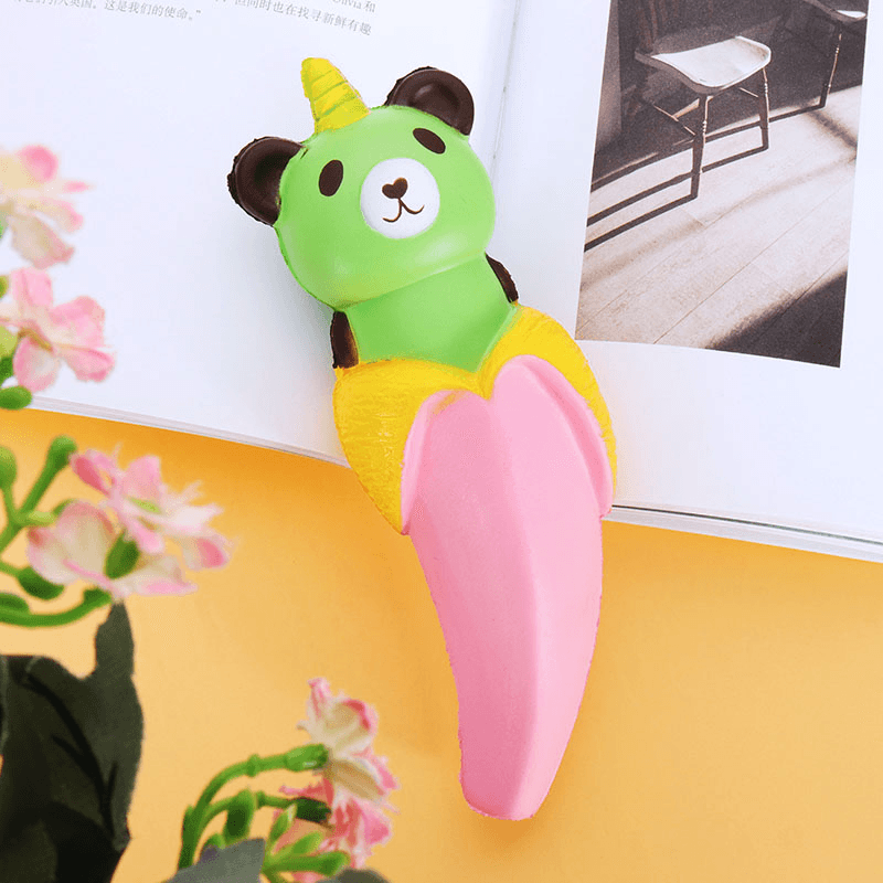 Sanqi Elan Banana Bear Squishy 18*6Cm Slow Rising with Packaging Collection Gift Soft Toy