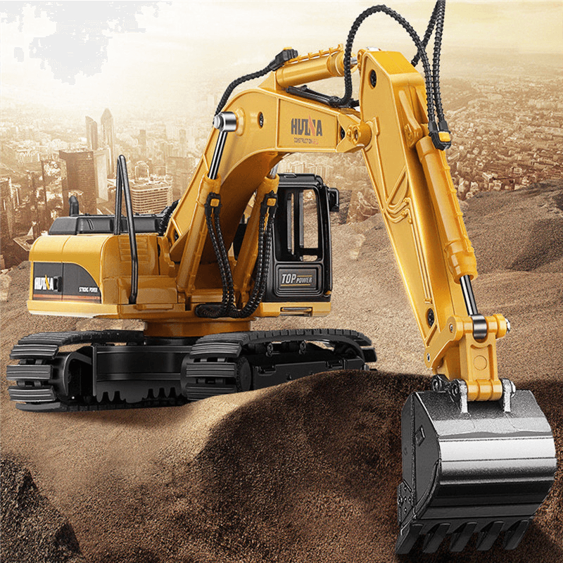 HUINA 7713-1 1/50 Scale Alloy Hydraulic Excavator Diecast Model Engineering Digging Toys